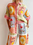 'Duneberry' Garden Print Button Down Shirt and Pants Set - Celes Fashion